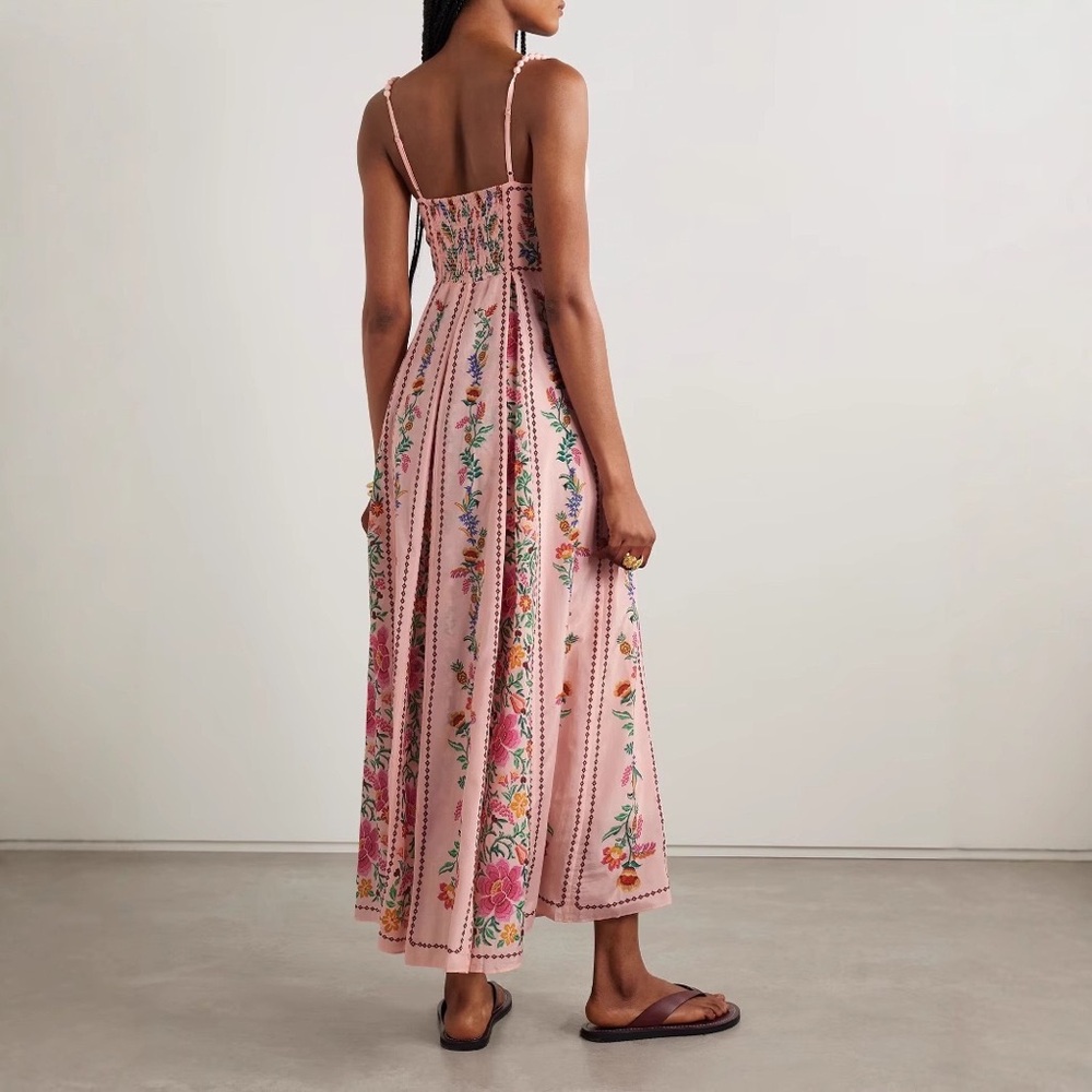 Zimmermann Pink Floral Embroidered Maxi Dress - Picture 2 of 6